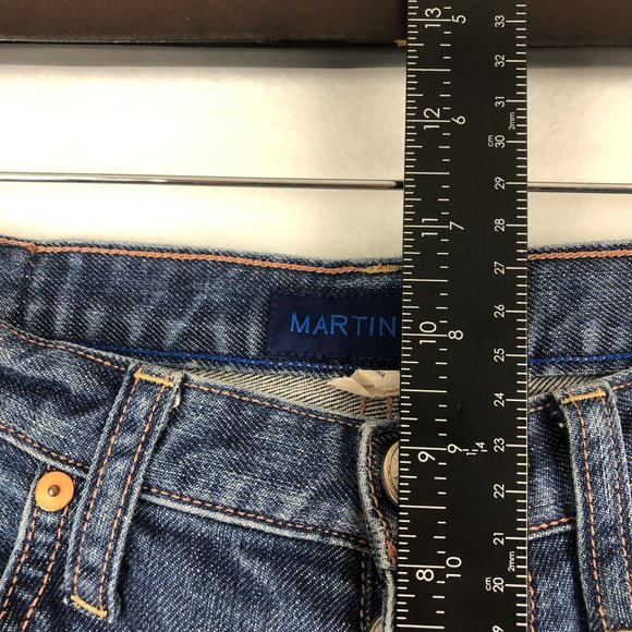 Martin + Osa Women's Size 27 Medium Wash Blue Button Fly Straight Leg Jeans - Picture 7 of 13